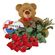 red roses with teddy and chocolates. Myanmar